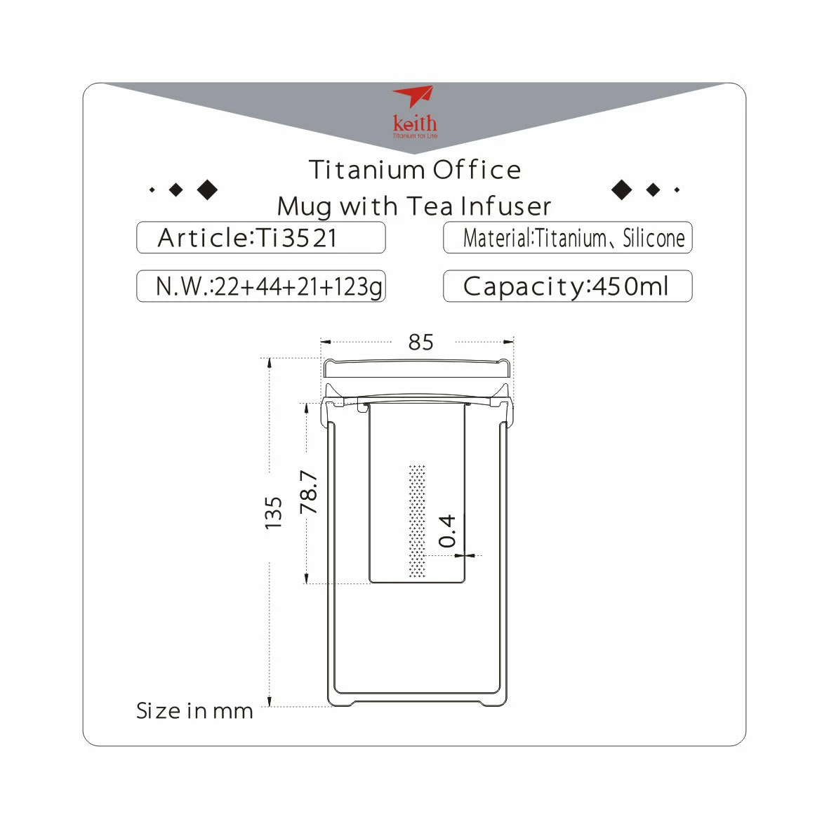 Buy π Keith Titanium Office Mug With Tea Infuser π 10 Buy π Keith Titanium Office Mug With Tea Infuser π - Image 8
